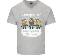 Have Your Elfo A Merry Piccolo Natale Uomo Scollo A V Cotone T-Shirt