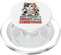 Have Yourself A Meowy Little Christmas, simpatico gattino calico PopSockets PopGrip per MagSafe