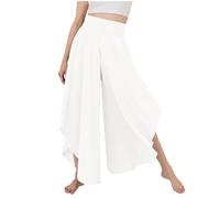 Havejoy Pantaloni Donna Vita Alta Gamba Larga Eleganti Boho Chic Pantalone Yoga Largo Tinta Unita Baggy Harem Pants Leggings Sportivi a Zampa Pantaloni Lunghi da Spiaggia Danza Pilates Moda Streetwear