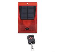 HavenDomicile Allarme di sicurezza per esterni a energia solare, impermeabile IP65, sensore di movimento PIR, sistema di rilevamento con telecomando, 120 dB, luce LED di allarme per giardino