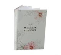 HavenDomicile Organizzatore per matrimoni, lista di controllo per conto alla rovescia con sezioni personalizzate, per spose, mensili e settimanali, copertina in finto legno (fiori di farina)