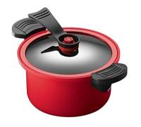 HavenDomicile Pentola a pressione lenta da 3,5 litri con pentola interna antiaderente per cucinare, stufare, cuocere a vapore (rosso)