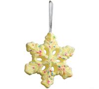 HavenDomicile Set di ornamenti in schiuma per albero di Natale, con graziosi macaron, caramelle, pupazzo di neve e biscotti, decorazioni leggere da appendere (stile fiocco di neve)