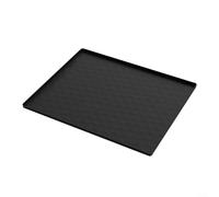 HavenDomicile Tappetino per comodino, protezione per pavimenti in silicone con bordo rialzato e base antiscivolo per WC portatile 60 x 50 cm (60 x 50 cm, nero)