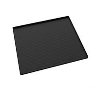 HavenDomicile Tappetino per comodino, protezione per pavimenti in silicone con bordo rialzato e base antiscivolo per WC portatile 60 x 50 cm (65 x 60 cm, nero)
