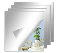 Haveneit 4 piastrelle a specchio autoadesive, specchio da incollare 20 x 20 cm, specchio adesivo acrilico, pellicola flessibile per specchio, specchio adesivo, specchio acrilico per pareti, porte