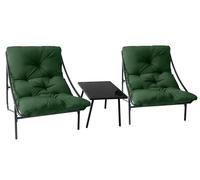 HavenGlide Set di mobili da giardino da 3 pezzi - Mobili da balcone piccolo balcone con tavolo imbottito e tavolo, set di mobili da balcone | comodo set di mobili Balcony Furniture per giardino