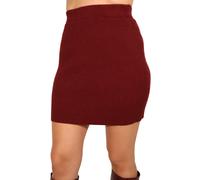 Haveone gonna corta in maglia a costine bordeaux UNI