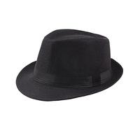 Haveratio Cappelli a Tesa Corta da Uomo Classico 1920 Gangster Cappello Stile Vintage con Bande Nere 8 Tinta Unita Taglia La Maggior Parte dei Neri