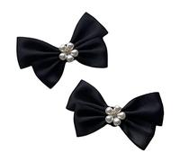Haveratio Fermagli per Scarpe Eleganti con Fiocco per Ballerine Décolleté Accessori per Scarpe Decorativi Clip per Donna, Festa di Nozze, Decorazioni per Scarpe, Nero