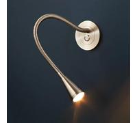 HAvern Applique da Parete Dorata a LED, Lampada da Lettura a Collo di Cigno con Interruttore a Pressione per Comodino