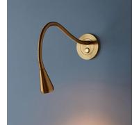 HAvern Applique da Parete, Lampada da Lettura a Parete Dorata, Lampada da Comodino a LED, Applique da Parete Flessibile a Collo di Cigno con Interruttore a Pressione, Lampada da Lettura m