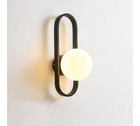 HAvern Applique da Parete Lampada da Parete Moderna Lampada da Parete Nera Opaca Lampada da Parete Minimalista Lampada da Lettura Lampada da Parete con Vetro Bianco Crema E27 Apparecchi d