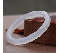 HAvern Bracciale di Giada Bianca, Braccialetti di Pietra di Giada Taglio a Mano per Donne, Regali di Amuleto di Fortuna (60-62mm)