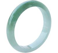 HAvern Bracciale di Giada Bracciale Rigido di Giada Naturale, Braccialetto di Giada Verde Sole Fiore Galleggiante, Braccialetto di Giada Rotondo Sottile, per Madre, per Fidanzata, con por