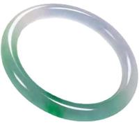 HAvern Bracciale di giada Braccialetti di giada naturale, Bracciale color giada, Bracciale rigido di giada, Braccialetti rotondi sottili con fiore galleggiante mezzo bianco mezzo verde, B