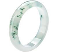 HAvern Braccialetto di Giada Braccialetto di Giada da Donna, Braccialetto di Giada con Fiore Galleggiante Verde, Braccialetto di Giada Largo Medio da Donna, con portagioie, 54-64 mm (64 m