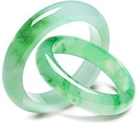 HAvern Braccialetto di giada da donna Braccialetti di agata calcedonio, braccialetto di giada naturale galleggiante con fiore verde, braccialetto di giada fortunato cinese elegante e clas