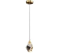 HAvern Lampada a Sospensione, lampade a Sospensione in Vetro Cristallo K9 Lampadario Moderno in Ottone Lampada a Sospensione a soffitto Art Déco Illuminazione a Sospensione per Isola cuci