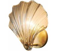 HAvern Lampada da Parete Moderna in Vetro con Forma di Conchiglia, Applique da Parete per Camera da Letto, Illuminazione Dorata, Perfetta per Soggiorno, Bagno, Corri