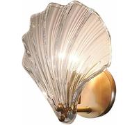 HAvern Lampada da Parete Moderna in Vetro con Forma di Conchiglia, Dorata, 1-Pack, Per Camera da Letto, Soggiorno, Bagno