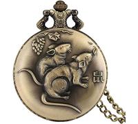 HAvern Orologio da taschino meccanico vintage collana bronzo antico serie zodiaco cinese design orologio da taschino al quarzo orologio da polso con ciondolo regalo vecchia catena dell'or