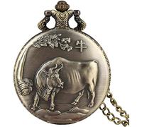 HAvern Orologio da taschino meccanico vintage collana bronzo antico serie zodiaco cinese design orologio da taschino al quarzo orologio da polso con ciondolo regalo vecchia catena dell'or