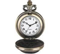 HAvern Orologio da taschino meccanico vintage Orologio da taschino al quarzo antico Collana con ciondolo Numeri di orologio Display analogico Orologi per bambini Regali (nero)