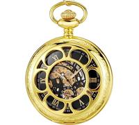 HAvern Orologio da taschino meccanico vintage Orologio da taschino con catena Orologio da taschino meccanico luminoso in acciaio pieno nero Orologio da taschino analogico vuoto vintage me