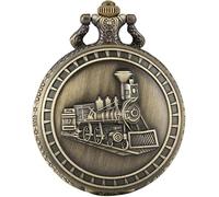 HAvern Orologio da taschino meccanico vintage retrò in lega di bronzo locomotiva treno modello orologio da taschino al quarzo collana antica catena d'arte da collezione per uomo donna