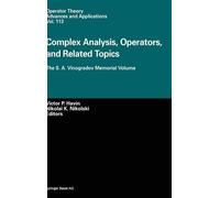 Havin, Victor P. Complex Analysis, Operators, And Related Topics Book NUOVO