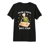 Having a Mental Bake Down Skeleton Funny Baker Meme Baking Maglietta Premium