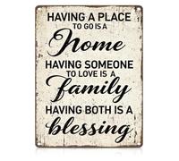 Having A Place To Go Is Home Blessing Tin Art 12x8 Inch