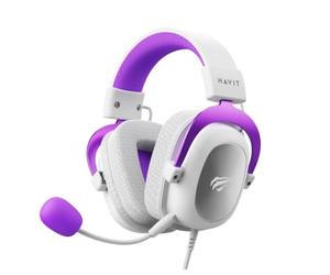 havit Cuffie HV-H2002d Viola, Gamer, con Microfono, Altoparlante 53mm, Spina 3.5mm: Compatibile con XBOX ONE e PS4, HV-H2002d Colore Viola e Bianco