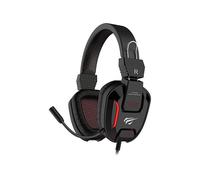 HAVIT H2168D - Microfono integrato, Illuminazione LED rossa, Controllo del volume CUFFIE GAMING, Nero, Rosso