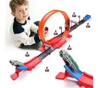 Havnidy Autocarro per bambini, giocattolo da corsa con loop a 360° e 2 auto ritirate veloci, giocattolo da pista regalo per ragazzi dai 3 4 5 6 anni in su