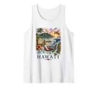 Hawaii Acquerello Tropical Island Paradise Design Canotta