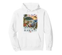 Hawaii Acquerello Tropical Island Paradise Design Felpa con Cappuccio