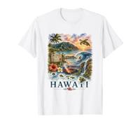 Hawaii Acquerello Tropical Island Paradise Design Maglietta