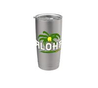 Hawaii Aloha Palm Tree Bicchiere termico in acciaio inox doppia parete