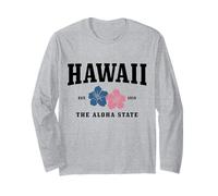 Hawaii Aloha State Hibiscus Surf Surfer Maui Kauai Hawaii Maglia a Manica