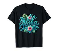 Hawaii Aloha State-of Mind Floreale Tropicale Estate Retro Maglietta