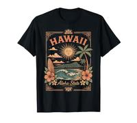 Hawaii Aloha State Tropical Vintage Island Paradise Boho Maglietta