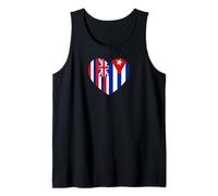 Hawaii and Cuba Flags: Heart Shaped Unity Canotta