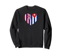 Hawaii and Cuba Flags: Heart Shaped Unity Felpa