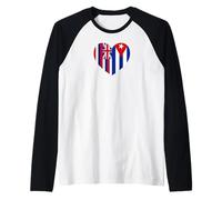 Hawaii and Cuba Flags: Heart Shaped Unity Maglia con Maniche Raglan