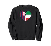 Hawaii and Italy Flags: Heart Shaped Unity Felpa