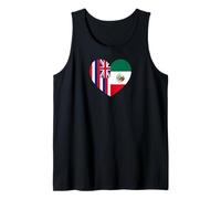 Hawaii and Mexico Flags: Heart Shaped Unity Canotta