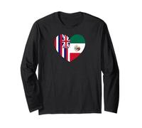 Hawaii and Mexico Flags: Heart Shaped Unity Maglia a Manica