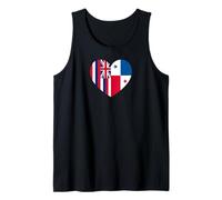 Hawaii and Panama Flags: Heart Shaped Unity Canotta